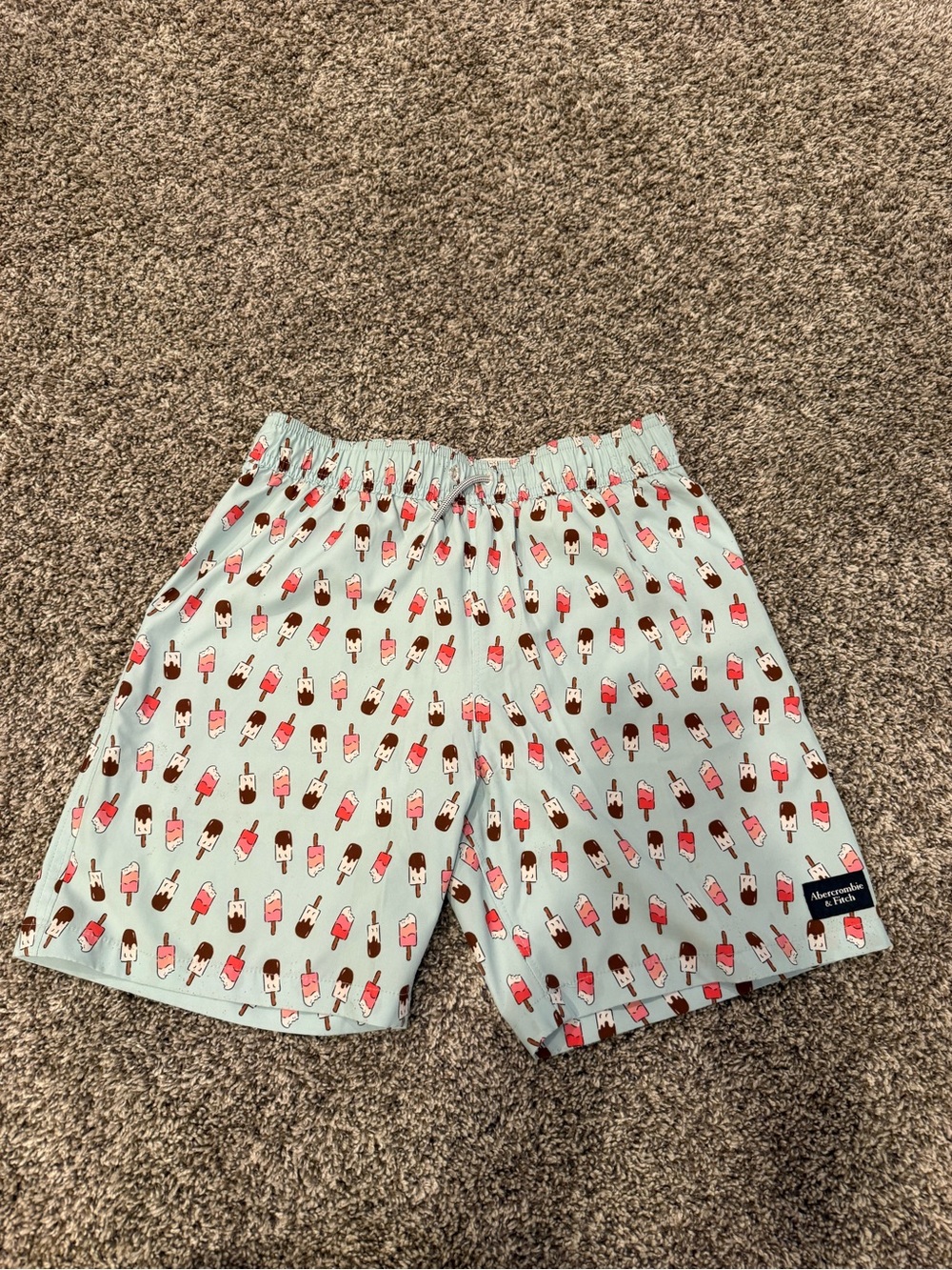 Abercrombie & Fitch Light Blue Popsicle Print Swim Trunks